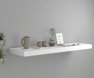 vidaXL Raft de perete suspendat, alb, 80x23,5x3,8 cm, MDF