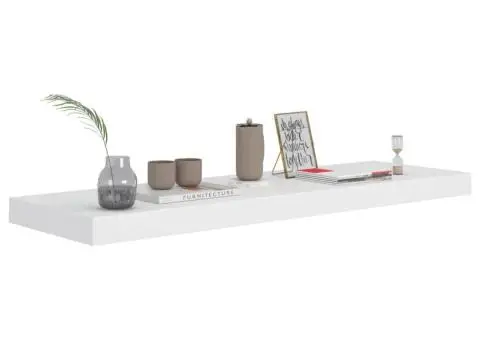 Raft de perete suspendat, alb, 80x23,5x3,8 cm, MDF - 3/5