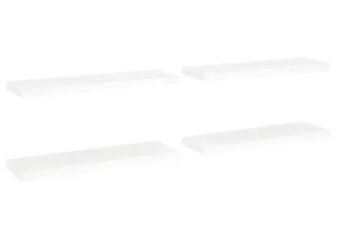 Rafturi de perete, 4 buc., alb, 80 x 23,5 x 3,8 cm, MDF - 2/5