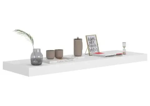 Rafturi de perete, 4 buc., alb, 80 x 23,5 x 3,8 cm, MDF - 3/5