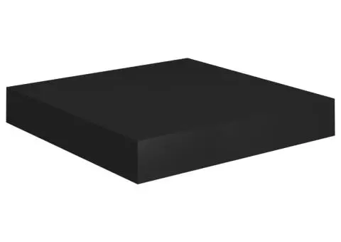 Raft de perete suspendat, negru, 23x23,5x3,8 cm, MDF - 2/5