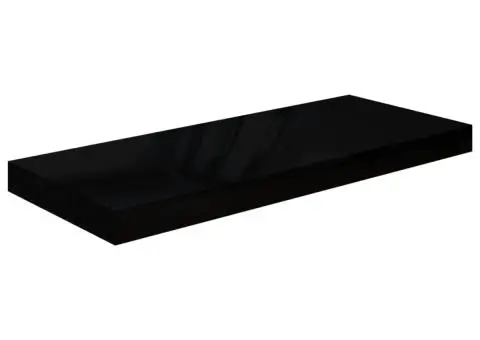 Rafturi de perete 4 buc. negru extralucios, 60x23,5x3,8 cm, MDF - 4/5