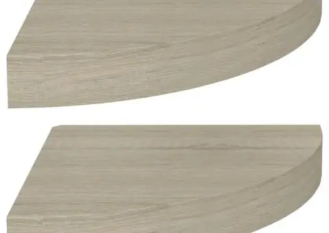 Rafturi colț de perete, 2 buc., stejar, 25 x 25 x 3,8 cm, MDF - 2/5