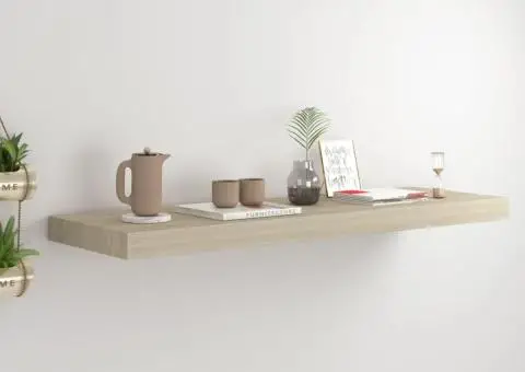 Raft de perete suspendat, stejar, 80x23,5x3,8 cm, MDF - 1/5