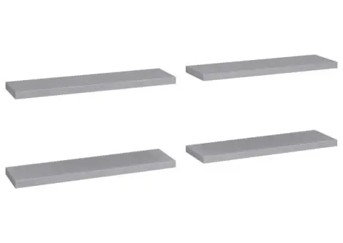 Rafturi de perete suspendate, 4 buc., gri, 90x23,5x3,8 cm, MDF - 2/5