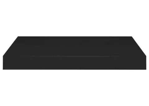 Rafturi de perete suspendate, 4 buc., negru, 40x23x3,8 cm, MDF - 5/5