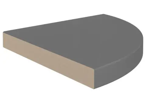 Raft colțar de perete, gri extralucios, 35 x 35 x 3,8 cm, MDF - 3/5