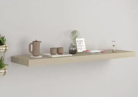 Raft de perete suspendat, stejar, 90x23,5x3,8 cm, MDF - 1/5
