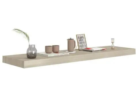 Raft de perete suspendat, stejar, 90x23,5x3,8 cm, MDF - 3/5