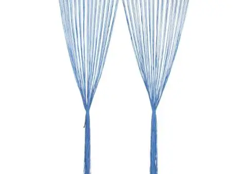 Perdea macrame, albastru, 140 x 240 cm, bumbac - 2/5