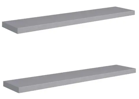 Rafturi de perete suspendate, 2 buc., gri, 120x23,5x3,8 cm, MDF - 2/5