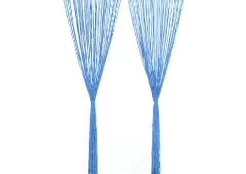 Perdea macrame, albastru, 140 x 240 cm, bumbac - 1/5