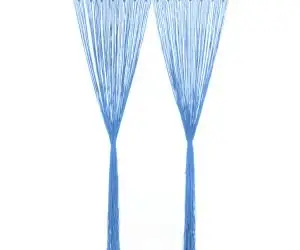 vidaXL Perdea macrame, albastru, 140 x 240 cm, bumbac