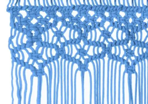 Perdea macrame, albastru, 140 x 240 cm, bumbac - 3/5