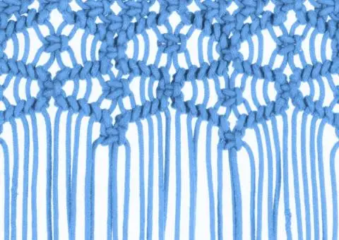 Perdea macrame, albastru, 140 x 240 cm, bumbac - 4/5