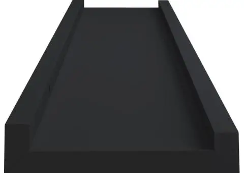 Rafturi rame foto cu bordură, 2 buc., negru, 60 x 9 x 3 cm, MDF - 5/5