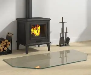 vidaXL Placă de sticlă pentru șemineu, hexagonală, 100x50 cm