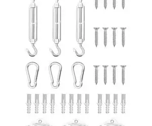 vidaXL Set de accesorii parasolar, 9 piese, oțel inoxidabil