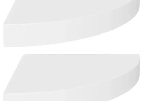 Rafturi colțar de perete, 2 buc., alb, 25 x 25 x 3,8 cm, MDF - 2/5