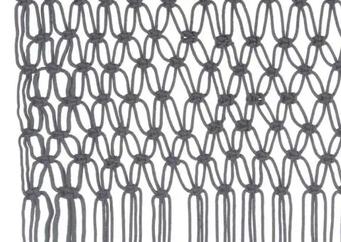 Perdea macrame, antracit, 140 x 240 cm, bumbac - 4/5