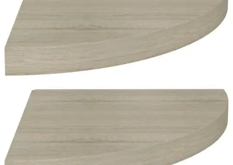 Rafturi colț de perete, 2 buc., stejar, 35x35x3,8 cm, MDF - 2/5