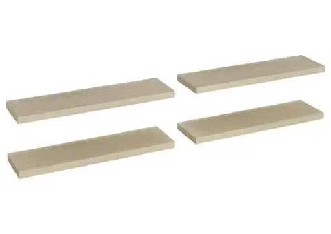 Rafturi de perete suspendate 4 buc. stejar, 90x23,5x3,8 cm, MDF - 2/5