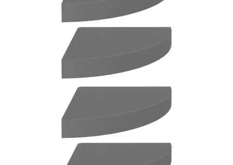 Rafturi colț perete, 4 buc., gri extralucios, 25x25x3,8 cm, MDF - 2/5