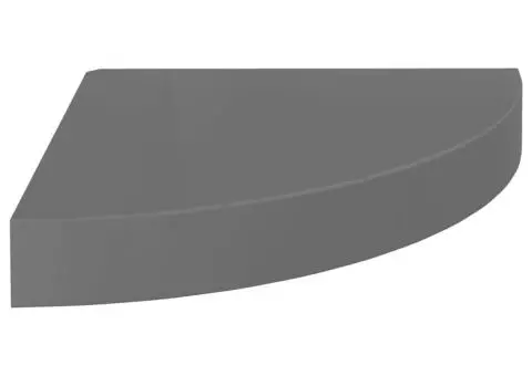 Rafturi colț perete, 4 buc., gri extralucios, 25x25x3,8 cm, MDF - 3/5