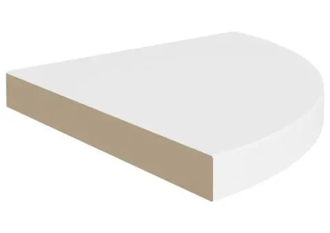 Rafturi colțar de perete, 4 buc., alb, 35 x 35 x 3,8 cm, MDF - 4/5