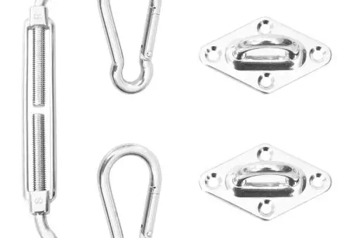 Kit accesorii de montaj parasolar, 5 piese, oțel inoxidabil - 1/5