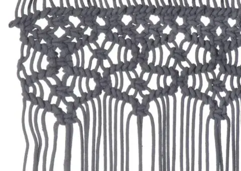 Perdea macrame, antracit, 140 x 240 cm, bumbac - 3/5