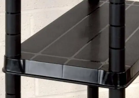 Raft de depozitare cu 4 polițe, negru, 61x30,5x130 cm, plastic - 5/5