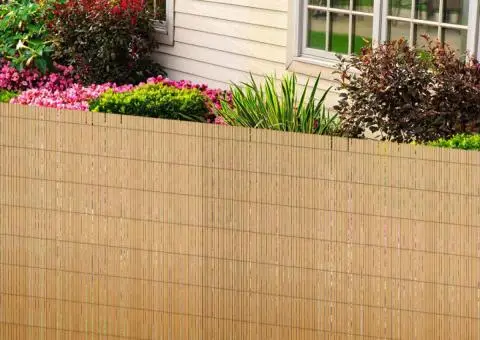 Gard de grădină din stuf, 100 x 1000 cm - 2/5