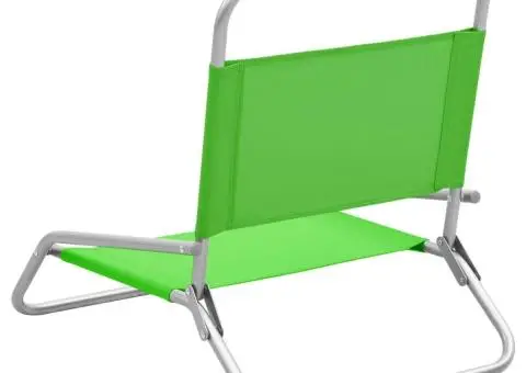 Scaune de plajă pliante, 2 buc., verde, material textil - 5/5