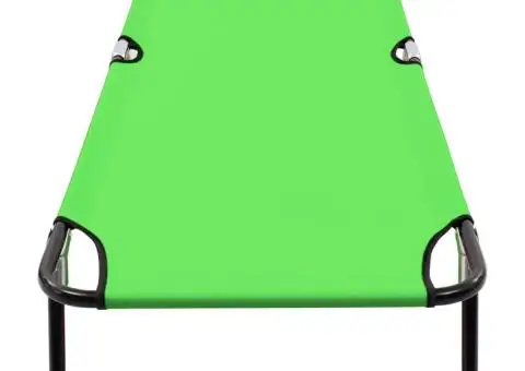 Șezlong de plajă pliabil, verde, oțel - 5/5