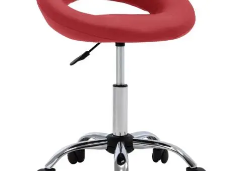 Scaun de lucru pivotant, roșu, piele ecologică - 1/5
