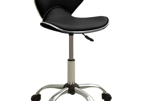 Scaun de salon spa, negru, piele ecologică - 1/5