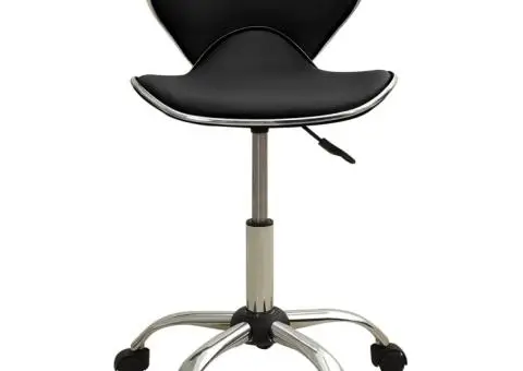 Scaun de salon spa, negru, piele ecologică - 2/5