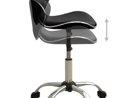 Scaun de salon spa, negru, piele ecologică - 3/5