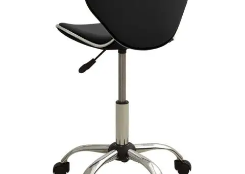 Scaun de salon spa, negru, piele ecologică - 4/5