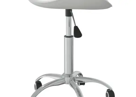 Scaun de salon spa, alb, piele ecologică - 3/5