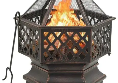 Vatră de foc rustică, cu vătrai 62x54x56 cm oțel, XXL - 1/5