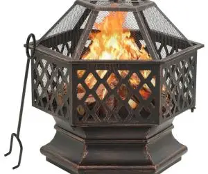 vidaXL Vatră de foc rustică, cu vătrai 62x54x56 cm oțel, XXL