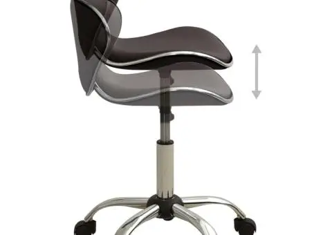 Scaun pentru salon spa, maro, piele ecologică - 3/5