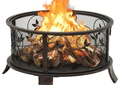 Vatră de foc rustică, cu vătrai, 67,5 cm, oțel, XXL - 4/5