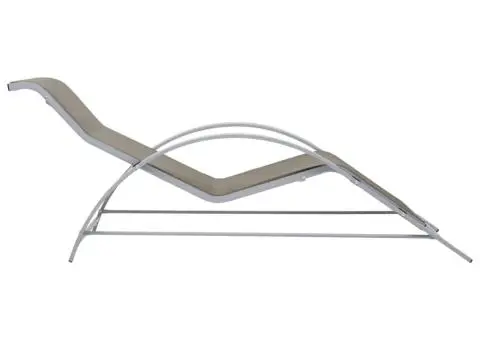 Șezlonguri de plajă, 2 buc., cu masă, gri taupe, aluminiu - 5/5