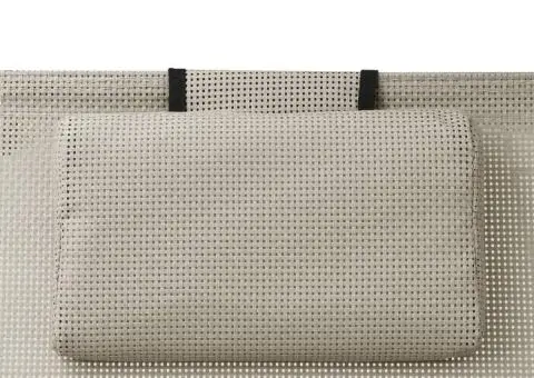 Șezlong de plajă dublu cu baldachin, crem, textilenă - 5/5