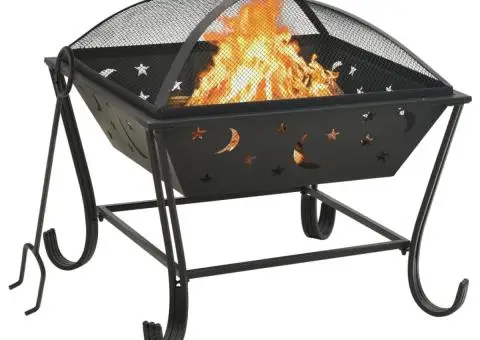 Vatră de foc cu vătrai, 62 cm, oțel, XXL - 1/5