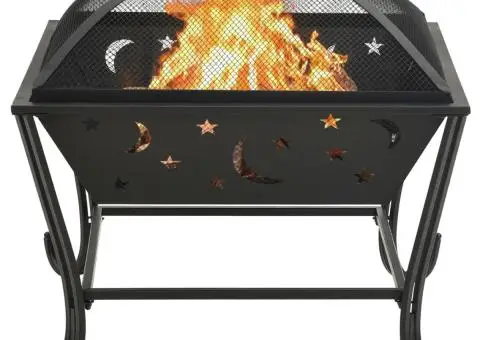 Vatră de foc cu vătrai, 62 cm, oțel, XXL - 3/5