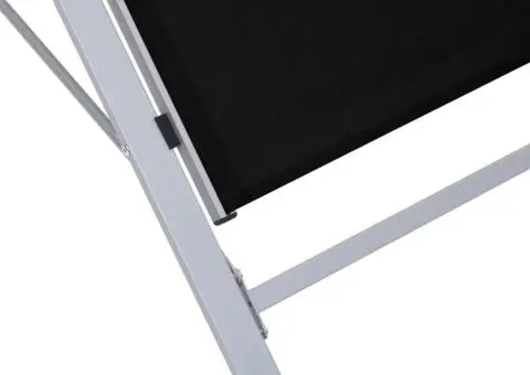 Șezlong, negru, textilenă și aluminiu - 5/5
